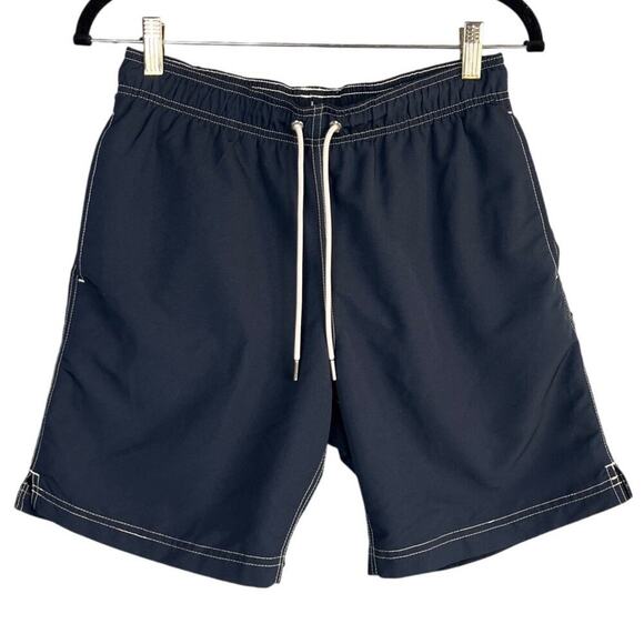 Lands' End Mens Navy Blue Mesh Lined Swim Trunk Size S - Picture 1 of 5